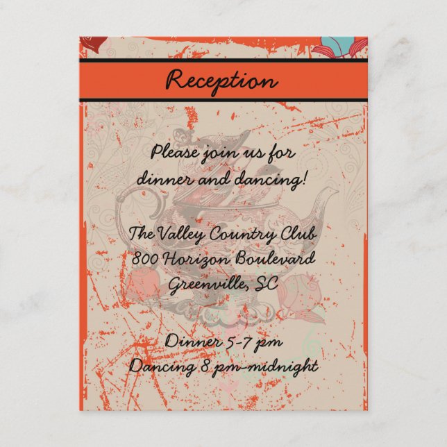 Tekannans fantasi Grunge-mottagningskort Tilläggskort (Framsida)