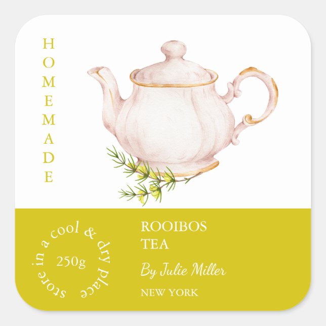 Tekannans Rooibos Te Etikett (Framsida)