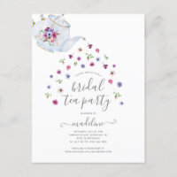 Tekannas blombröllopsdusch tepartaj invitation