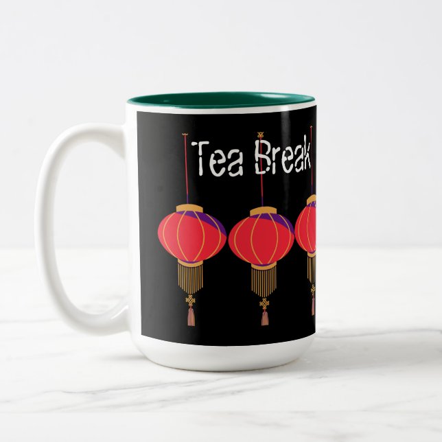 Tekannor Coffee Break Text Two Tone Mugg Ljust Bil (Vänster)