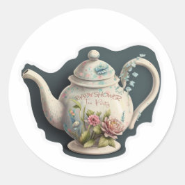 tekannsfest baby shower-klistermärke runt klistermärke