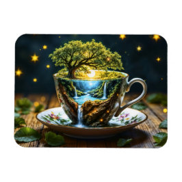 Tekjäst surrealistiskt vattenfall köksdekor konst magnet