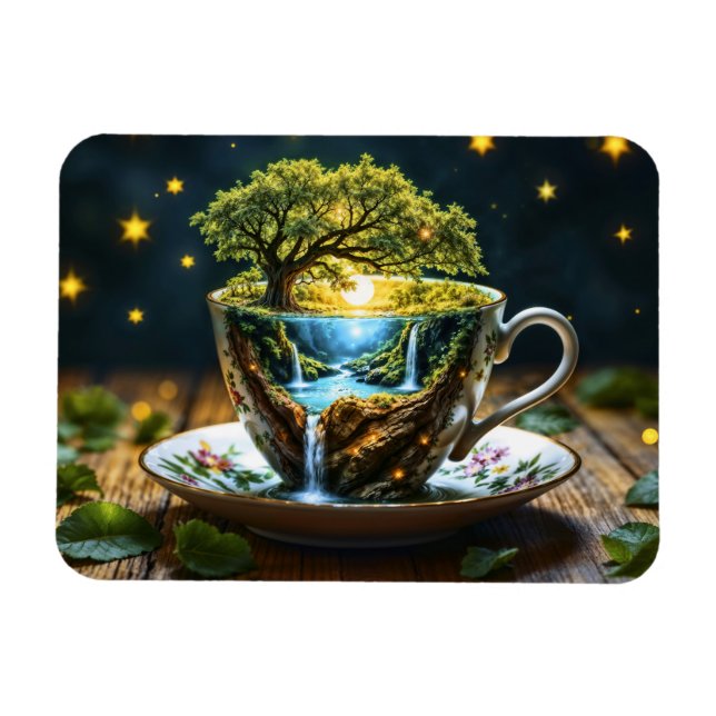 Tekjäst surrealistiskt vattenfall köksdekor konst magnet (Horisontell)