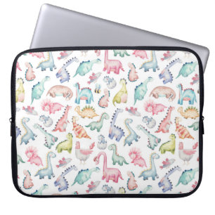Tekliga dinosaurier, barnens vattenfärg mönster. laptop fodral