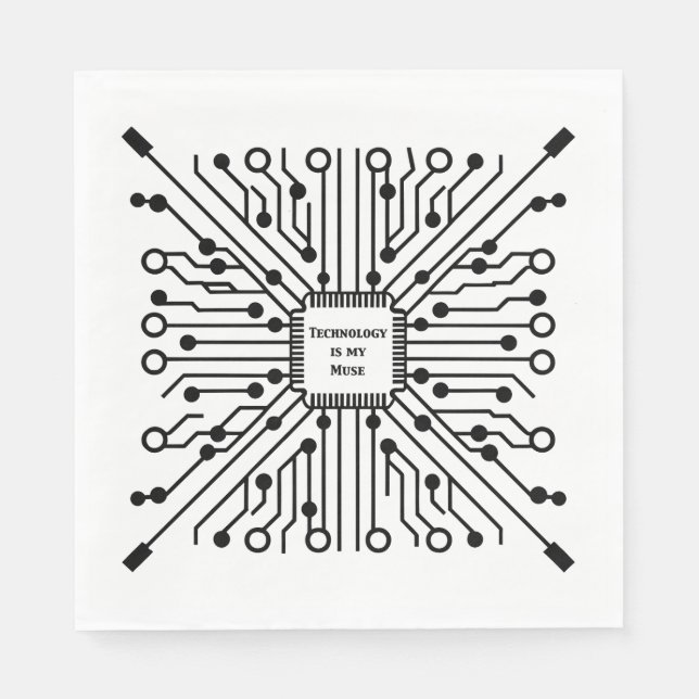 Teknik är min mus pappersservett (Framsidan)