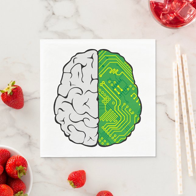 Teknik Hjärna Kretskort Logik Dator Pappersservett (Skapare uppladdad)
