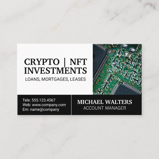 Teknik | Maskinvara för mikrochip Visitkort (Framsida)