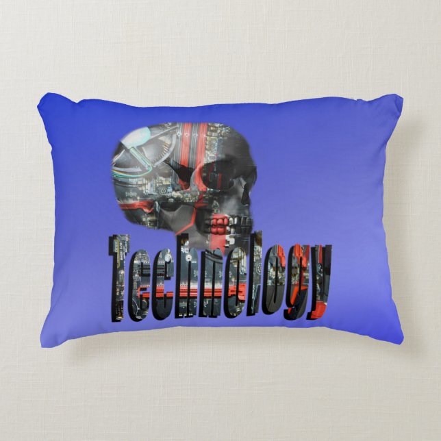 Teknikdatorns skulldesign. prydnadskudde (Framsidan)