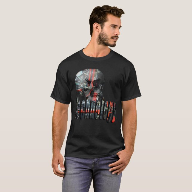 Teknikens Logotyp och datorskal. T-shirt (Hel framsida)