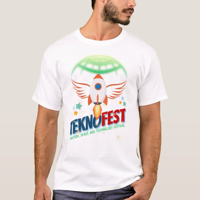 Teknikens raketdesign - luftfart och teknik t shirt (Framsida)