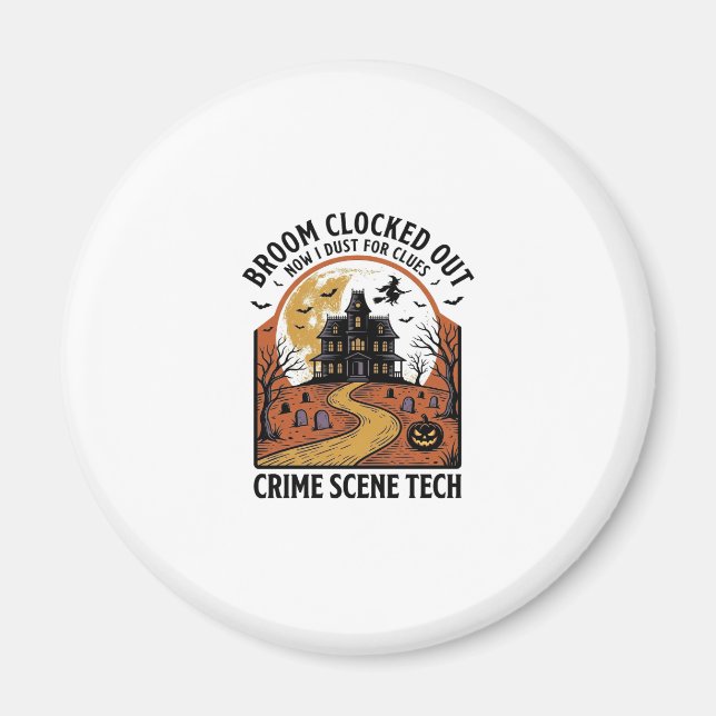 Tekniker för Brottsplats T-shirt Rolig Halloween-s Magnet (Framsidan)