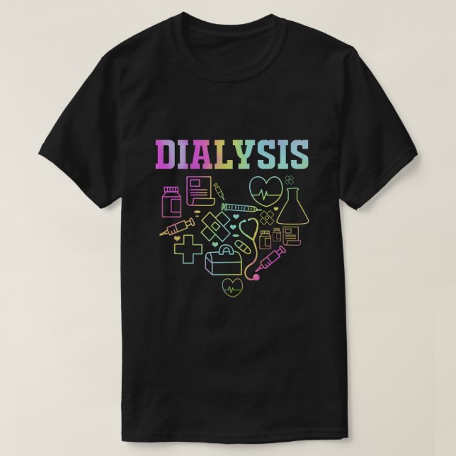 Tekniker för hemodialys Teknisk nefrologi Dialyste T Shirt (Design framsida)
