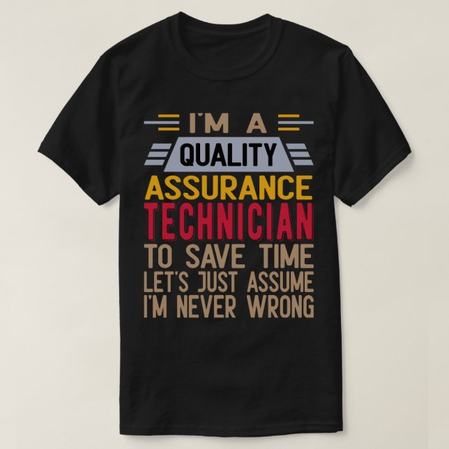 Tekniker för kvalitetssäkring (1) t shirt (Design framsida)