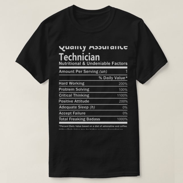 Tekniker för kvalitetssäkring T- Näringsverksamhet T Shirt (Design framsida)
