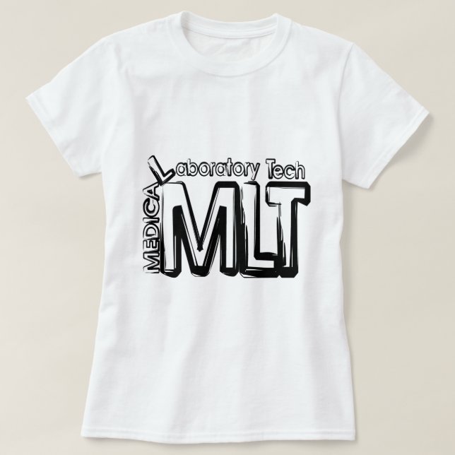 TEKNIKER FÖR LABORATORIUM FÖR MLT-GRUNGETEXT T SHIRT (Design framsida)