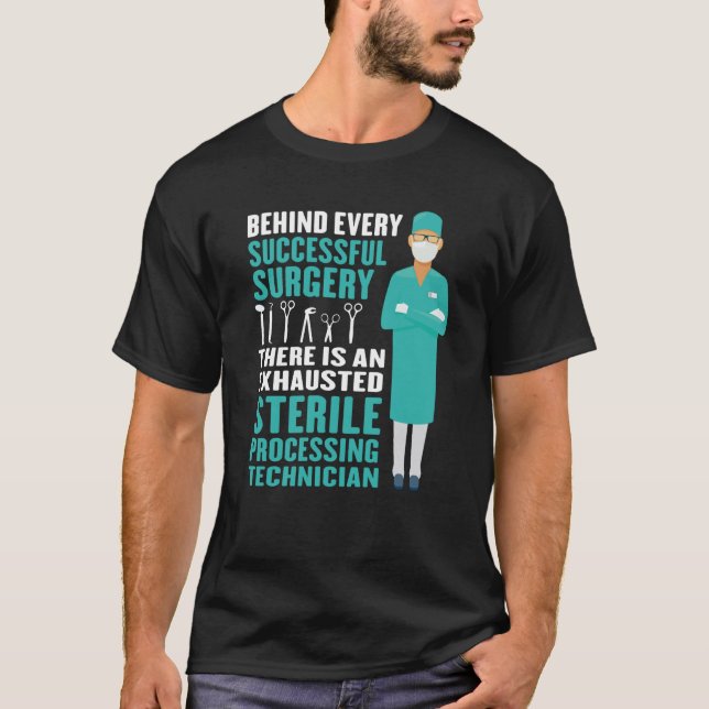 Tekniker för sterilisering Exhausted Medical T Shirt (Framsida)