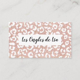 Tekniker i Ro glitter leopard nagel Visitkort
