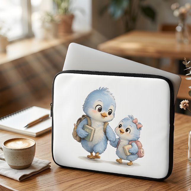 Teknikorganizeringsfodral med blåfågel-syskon laptop fodral (Skapare uppladdad)