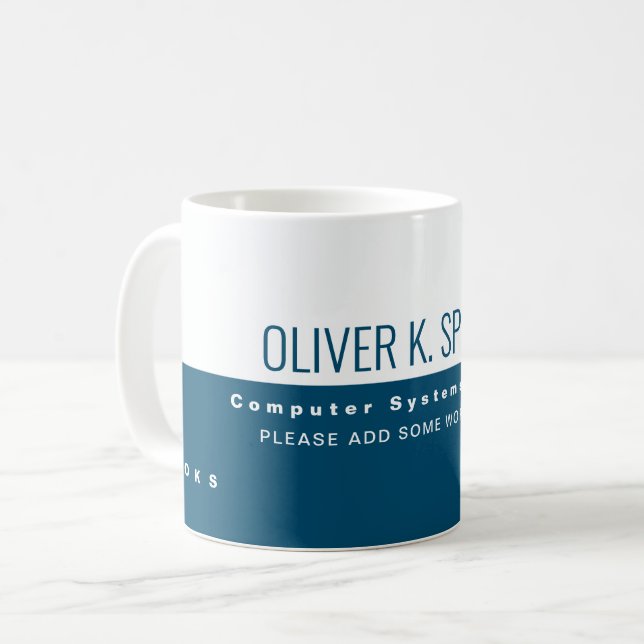 teknikyrket halvblått halvvitt kaffemugg (Framsida vänster)