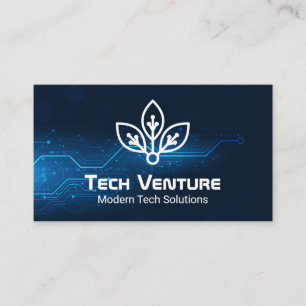 Teknisk blå bakgrund   Techie-Logotyp Visitkort