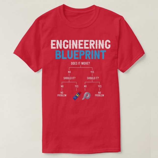 Teknisk Blåavtrycksfunktion för Ingenjör, lätt Ban T Shirt (Design framsida)