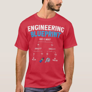 Teknisk Blåavtrycksfunktion för Ingenjör, lätt Ban T Shirt