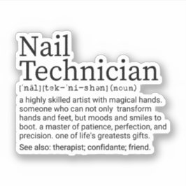Teknisk definition av nagel, Nail Technician-prese Klistermärken