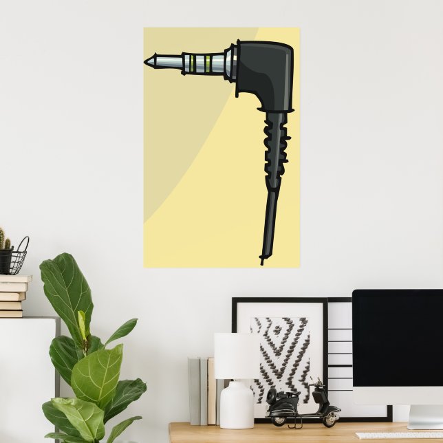 Teknisk gadgetillustration för TRRS Audio Jack Con Poster (Hemmakontoret)
