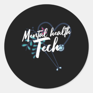 Teknisk hälsovårdspersonal Psychiatic T Runt Klistermärke