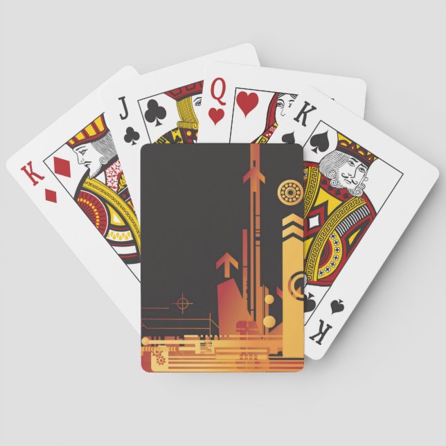 Teknisk halvtonbakgrund 2 spel kort (Baksidan)