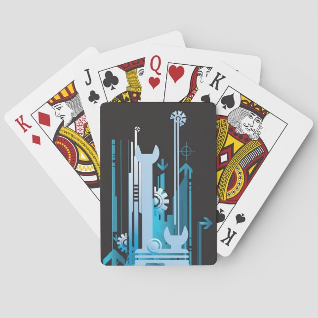 Teknisk halvtonbakgrund 3 casinokort (Baksidan)