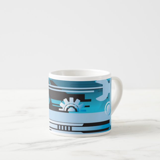 Teknisk halvtonbakgrund 3 espressomugg (Framsida höger)