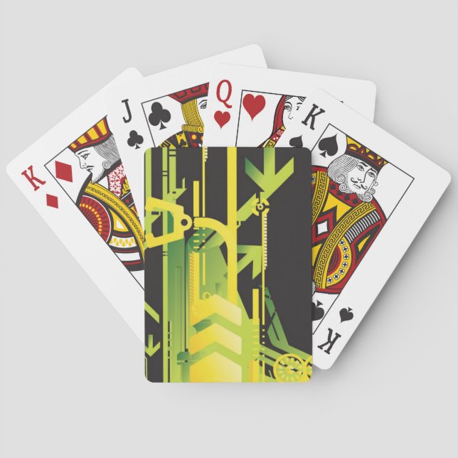 Teknisk halvtonbakgrund 4 kortlek (Baksidan)