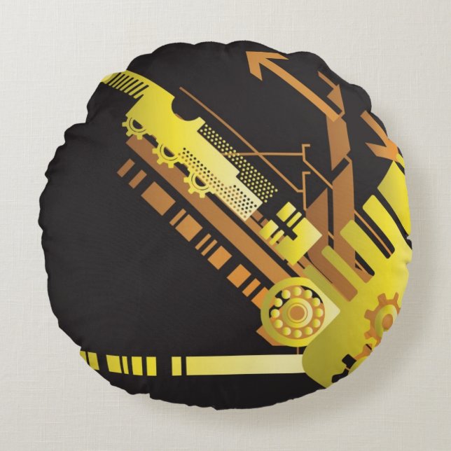 Teknisk halvtonbakgrund 5 rund kudde (Framsidan)