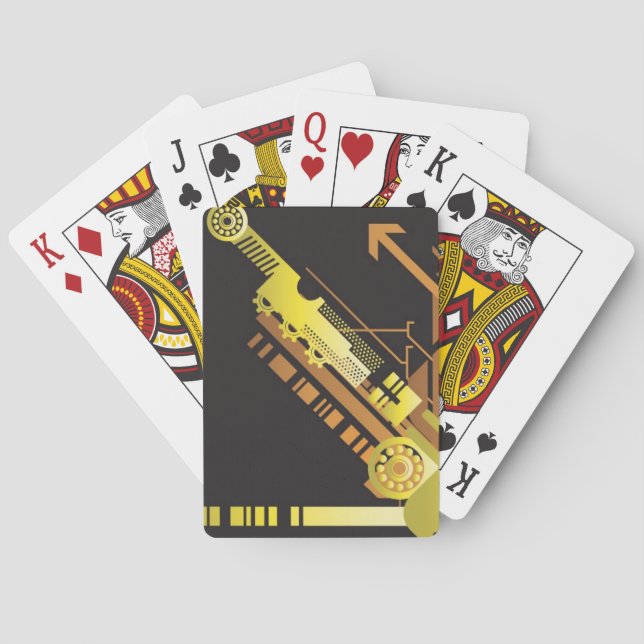 Teknisk halvtonbakgrund 5 spel kort (Baksidan)