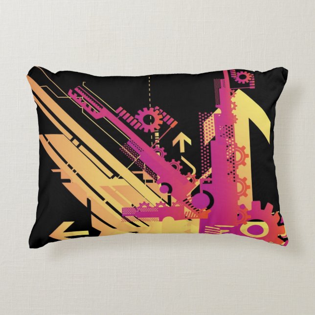 Teknisk halvtonbakgrund 7 prydnadskudde (Framsidan)