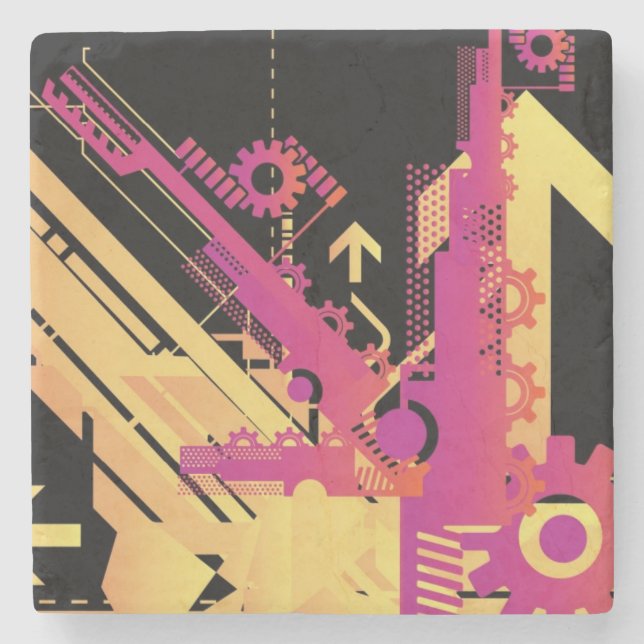 Teknisk halvtonbakgrund 7 underlägg sten (Framsidan)