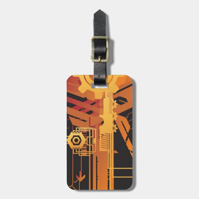 Teknisk halvtonbakgrund bagagebricka (Vertikal Framsida)