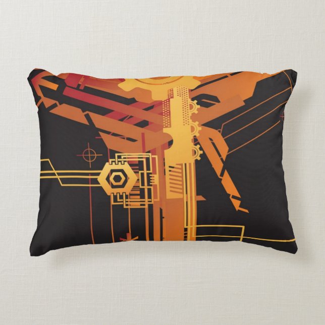 Teknisk halvtonbakgrund prydnadskudde (Framsidan)