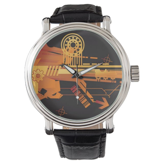 Teknisk halvtonsbakgrund 6 armbandsur (Framsida)