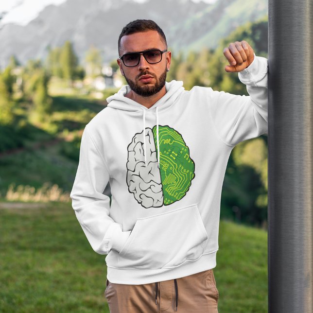Teknisk hjärnkretslogik Dator moderkort Hoodie (Skapare uppladdad)