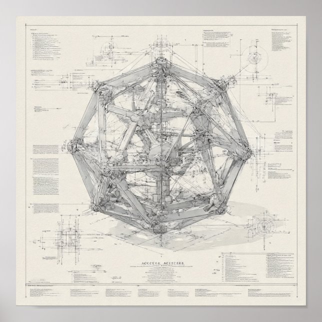 Teknisk ingenjörsdesign: Icosahedron  Poster (Framsidan)