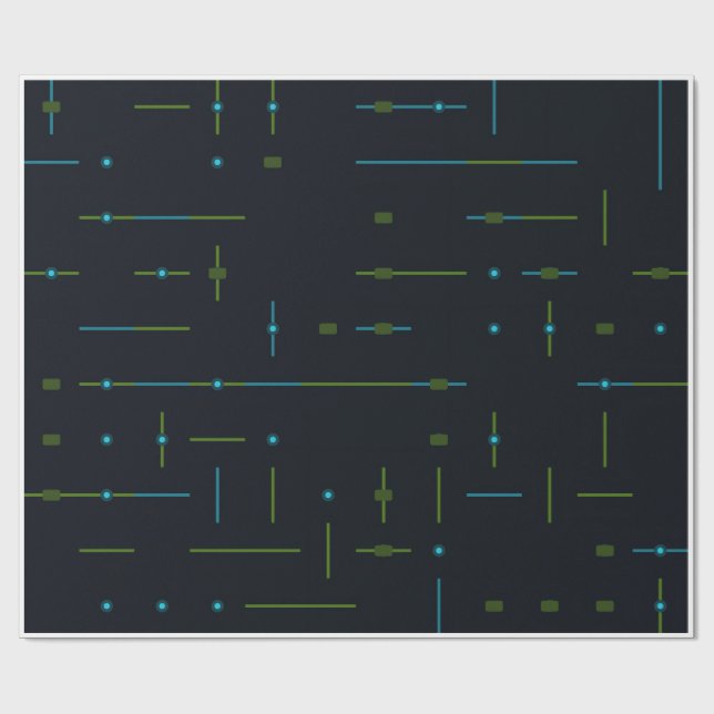 Teknisk kretskorts sömlöst mönster presentpapper (Platt)