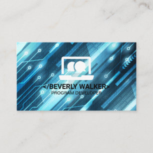 Teknisk Logotyp   Bakgrund för binär kod Visitkort