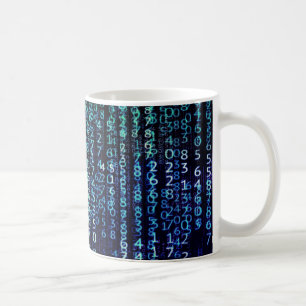 Teknisk matris, binär kodblå Grönt Kaffemugg
