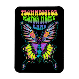 Teknisk motor Hem Band Psychedelic Butterfly Magnet