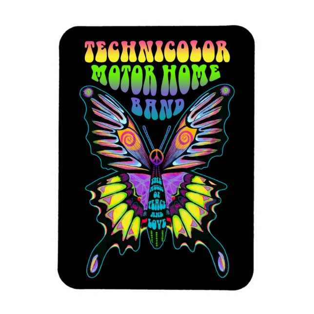 Teknisk motor Hem Band Psychedelic Butterfly Magnet (Vertikal)