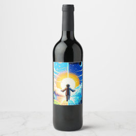 Teknisk och naturvetenskaplig harmoni - 8-bitars p vinflaska etikett