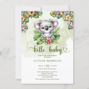 Teknisk regnskog i baby koala inbjudningar