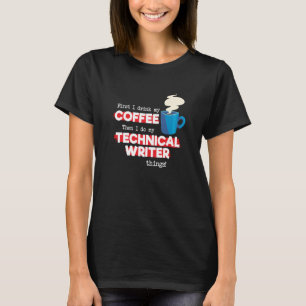 Teknisk skrivare och kaffeavskrivning t shirt